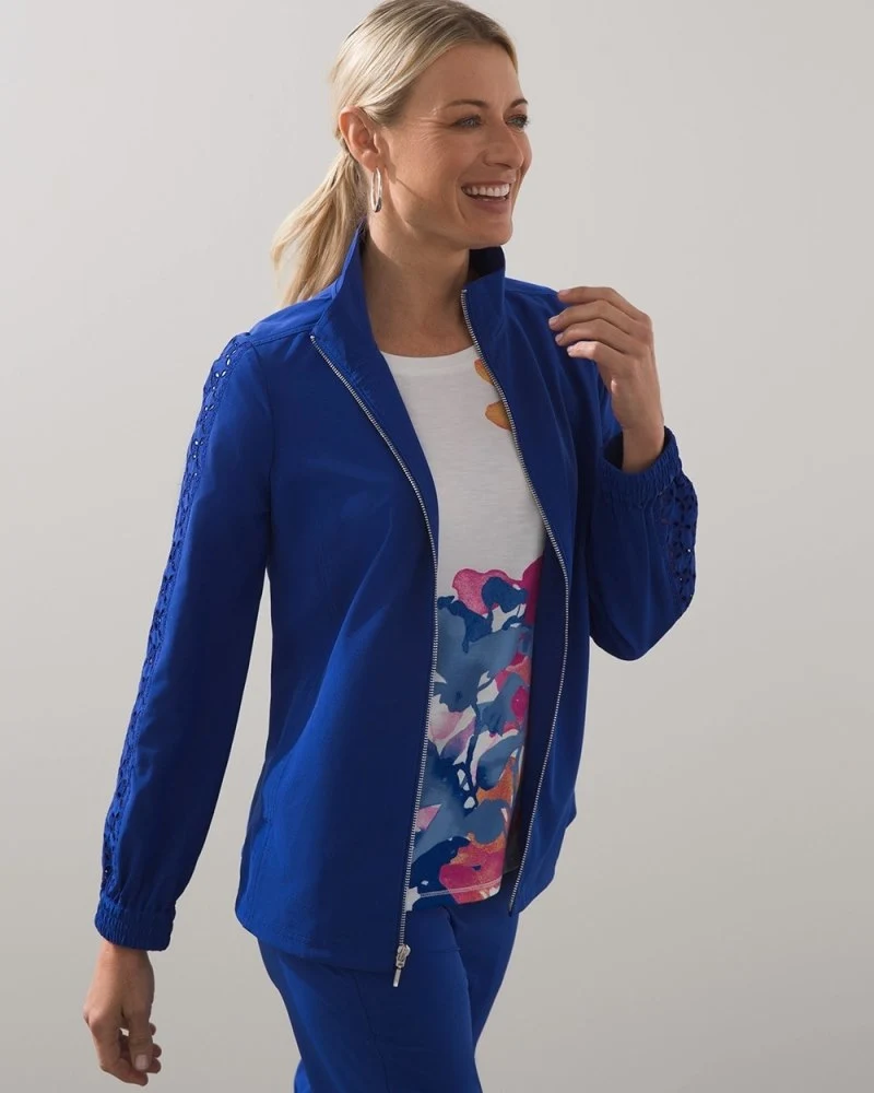 Neema Cutwork Jacket Rich Cobalt