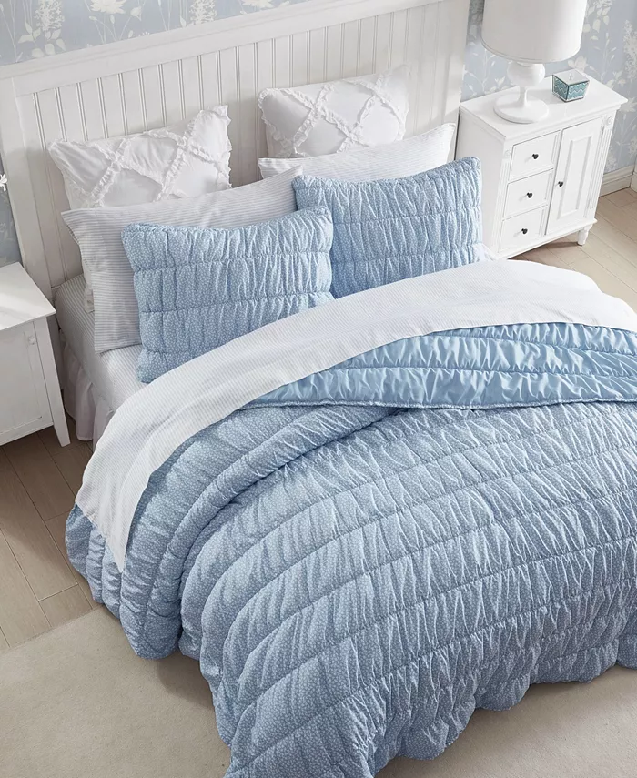 Laura Ashley Amalia Microfiber Reversible 2 Piece Quilt Set， Twin