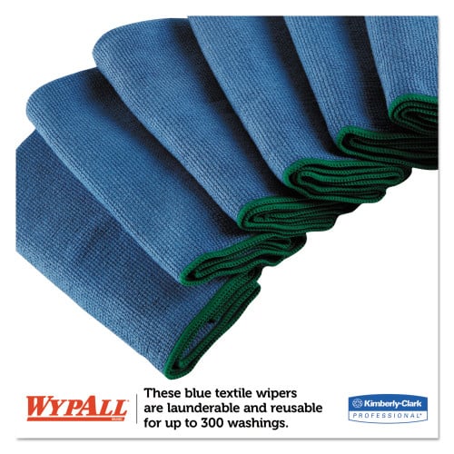 WypAll Microfiber Cloths， Reusable， 15.75 x 15.75， Blue， 6/Pack (83620)