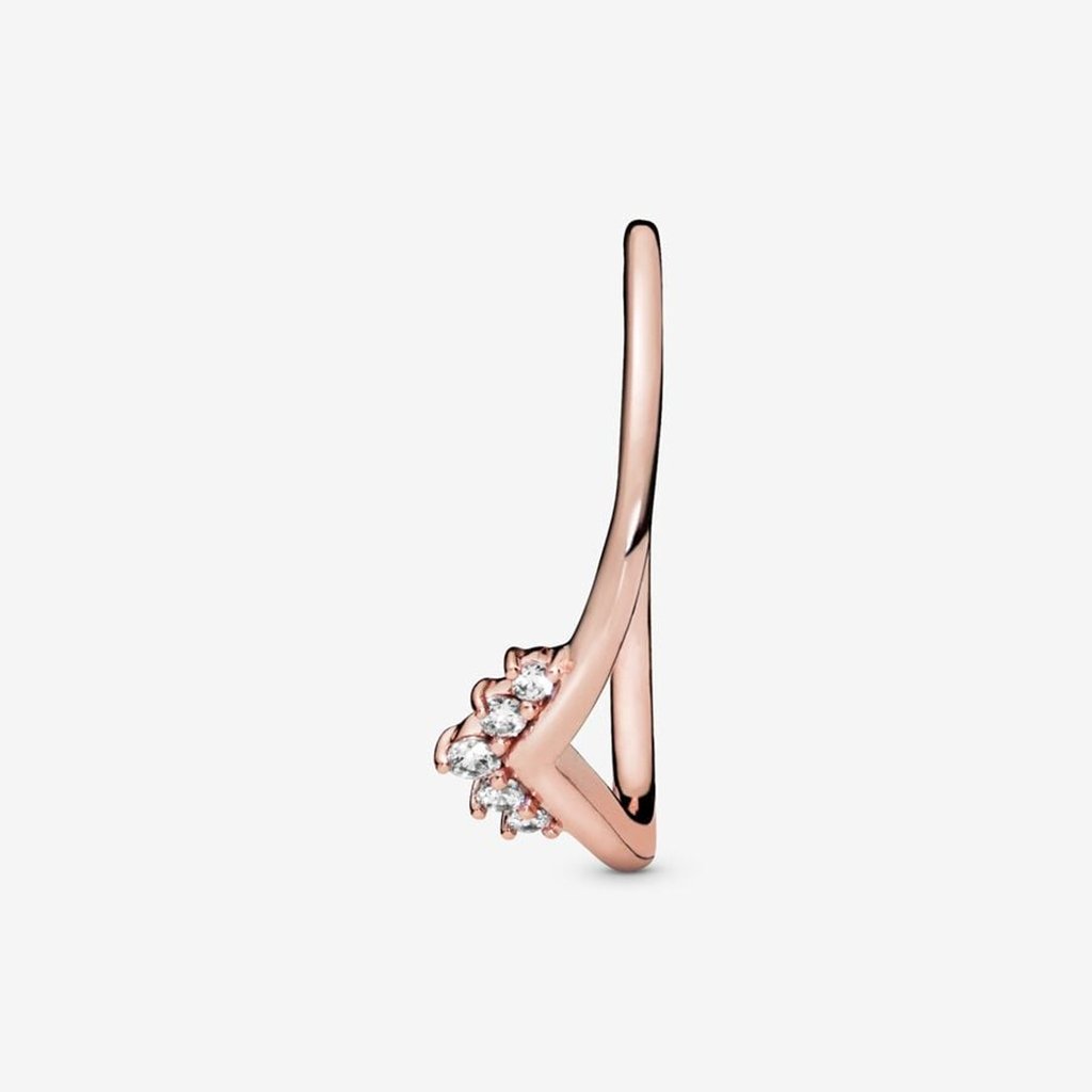 PANDORA  Tiara Wishbone Ring in Rose Gold Plating