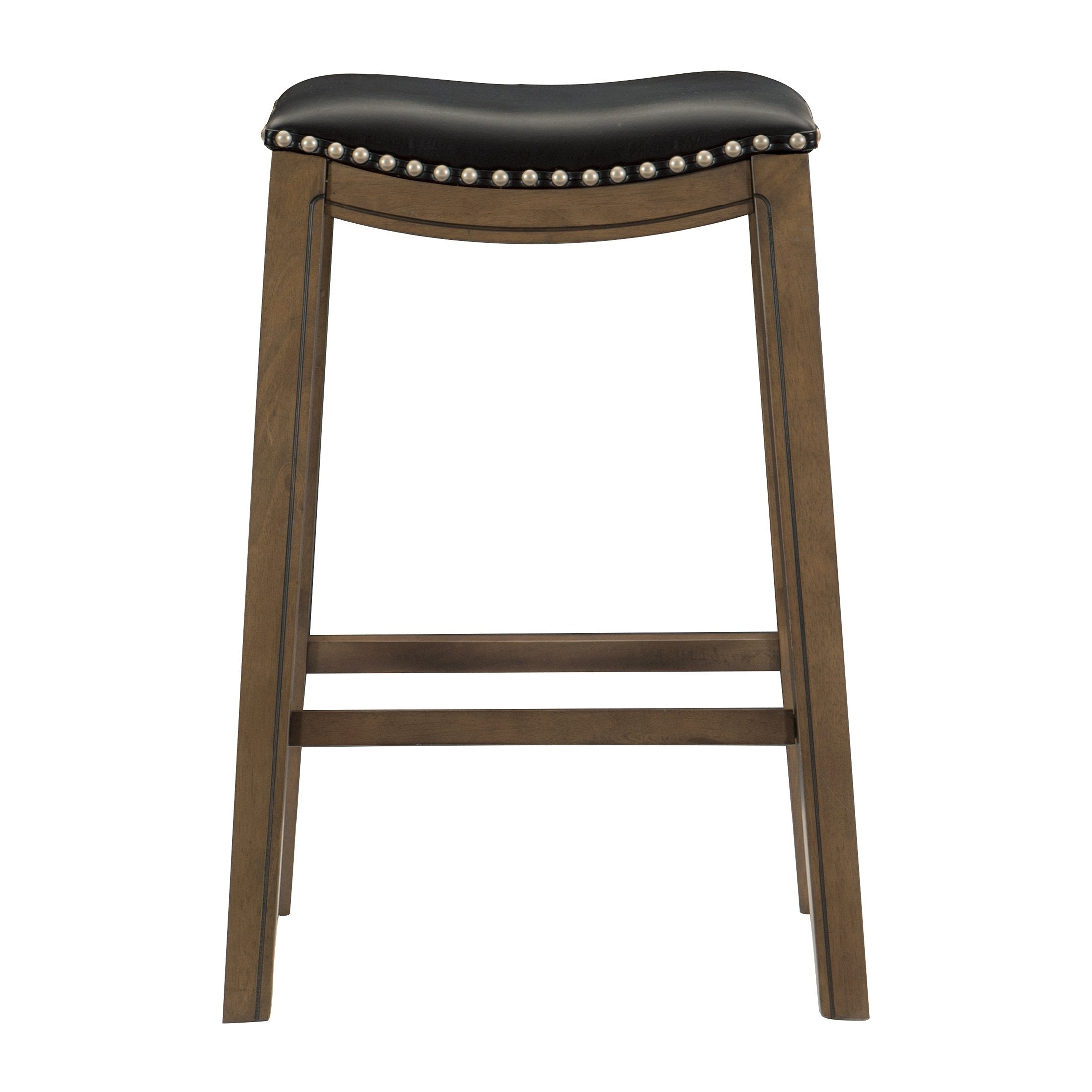 OakvillePark Eustis Saddle Seat Pub Height Barstool， Black