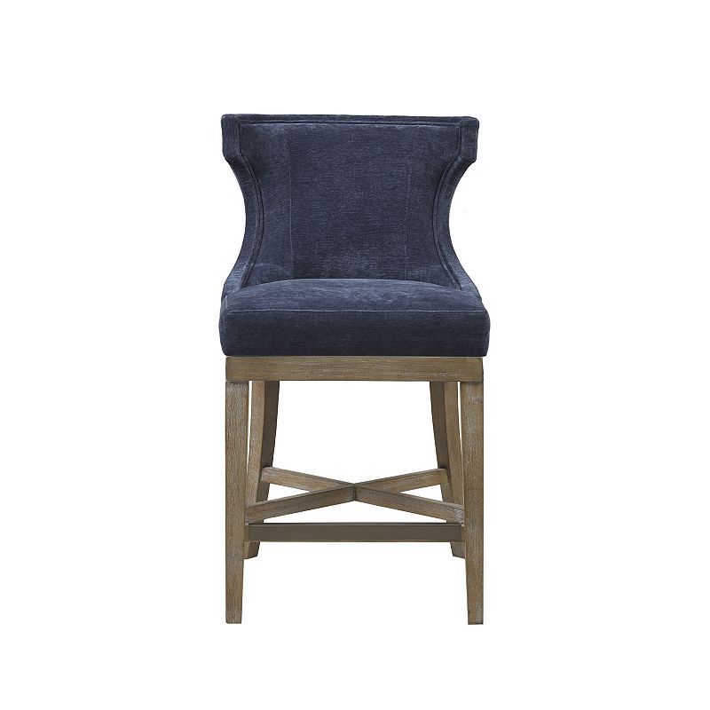 Madison Park Fillmore 25.25 Upholstered Wingback Counter Stool with 360 Degree Swivel Seat