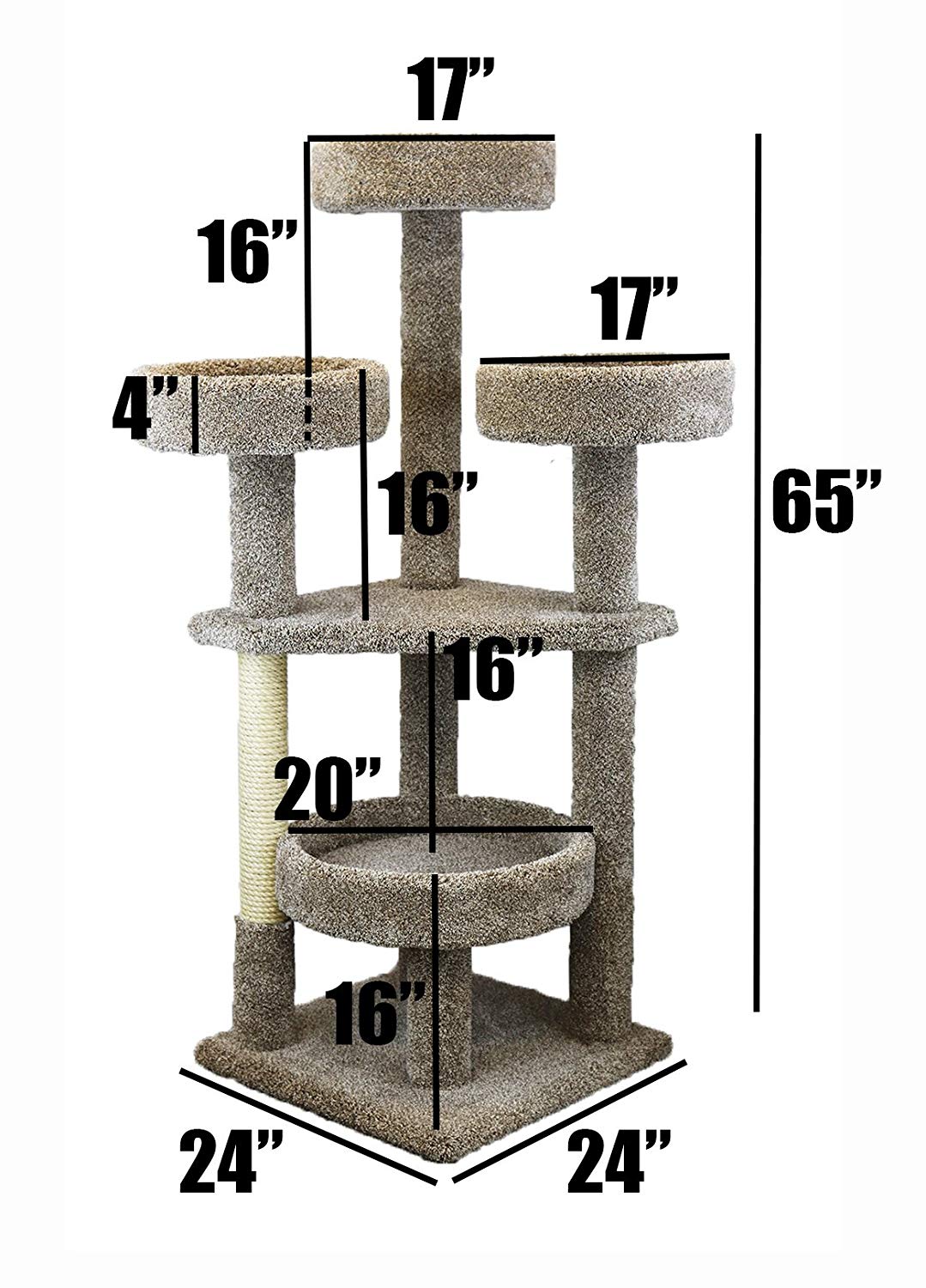 Prestige Cat Trees 65-in Cat Tree and Condo Scratching Post Tower