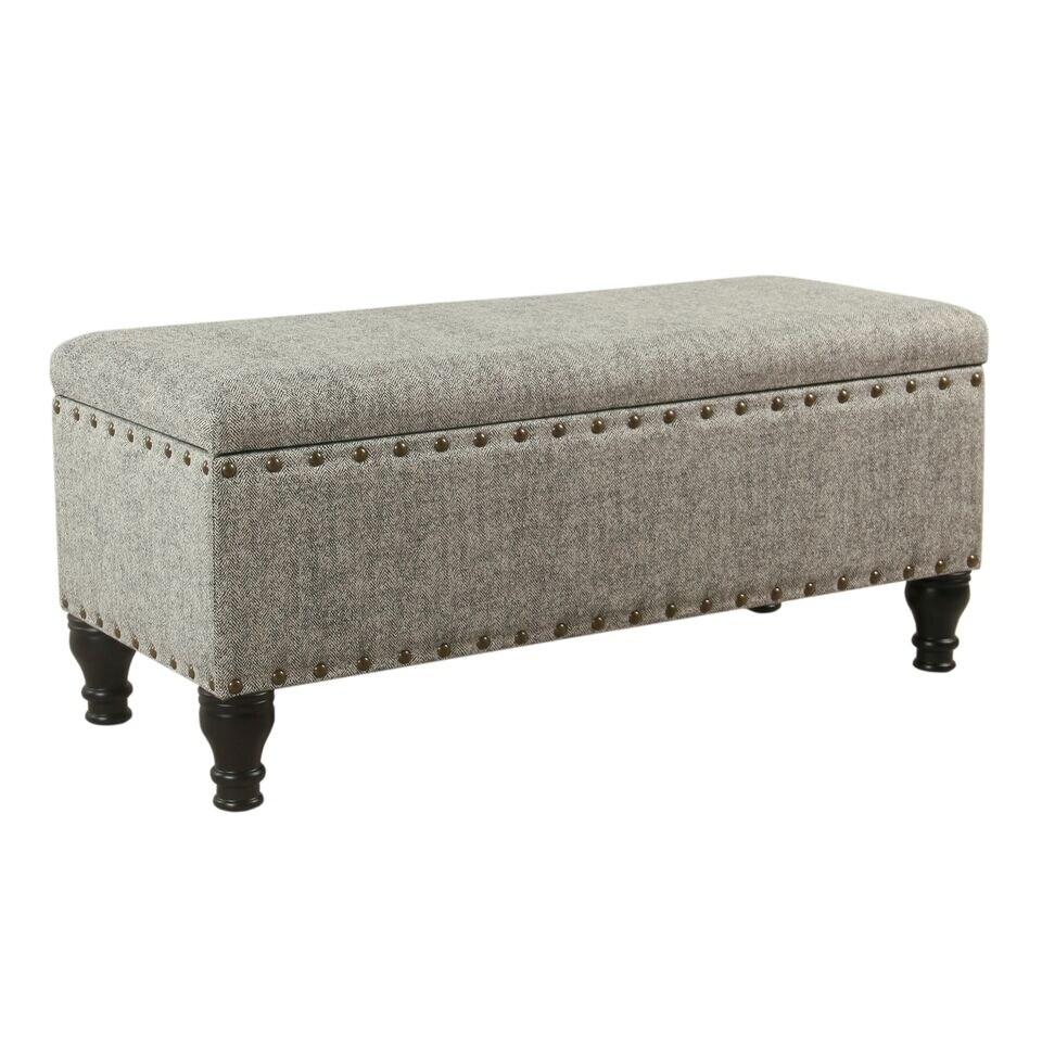 Copper Grove Reze Large Storage Bench with Nailhead Trim