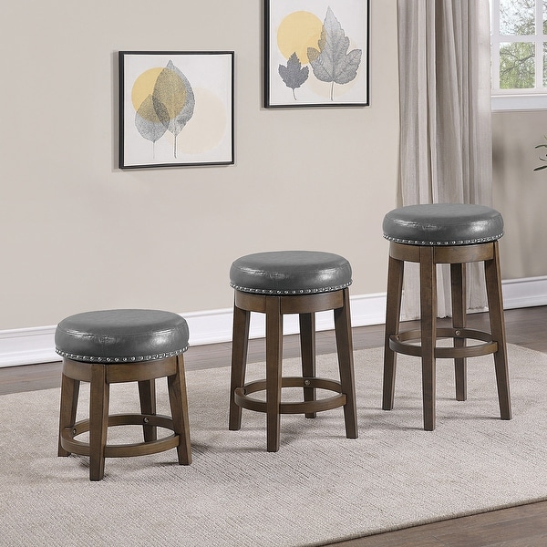 Set of 2 18 -inches PU Swivel Stool