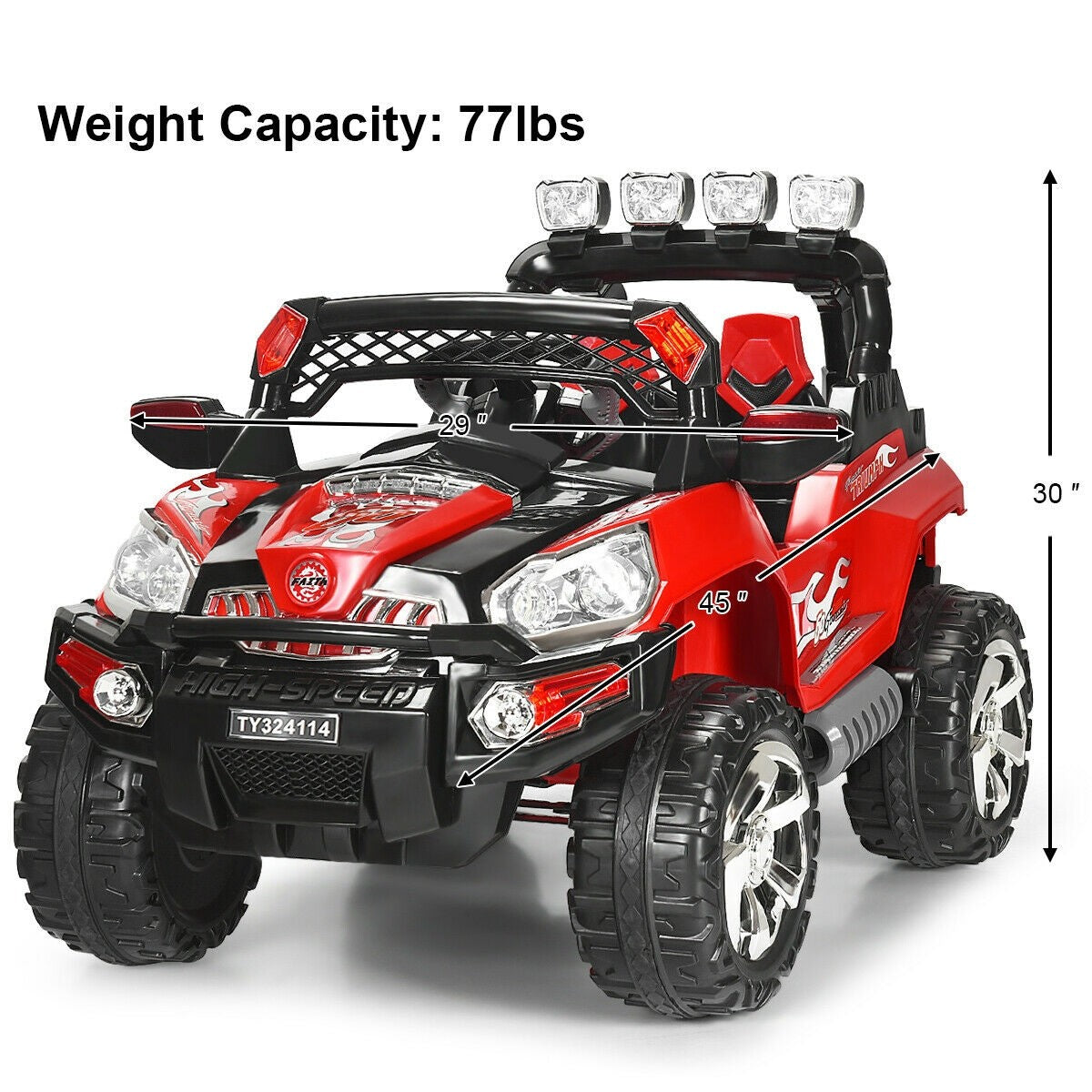 Costzon Ride On Truck, 12V Battery Powered Car (Red)