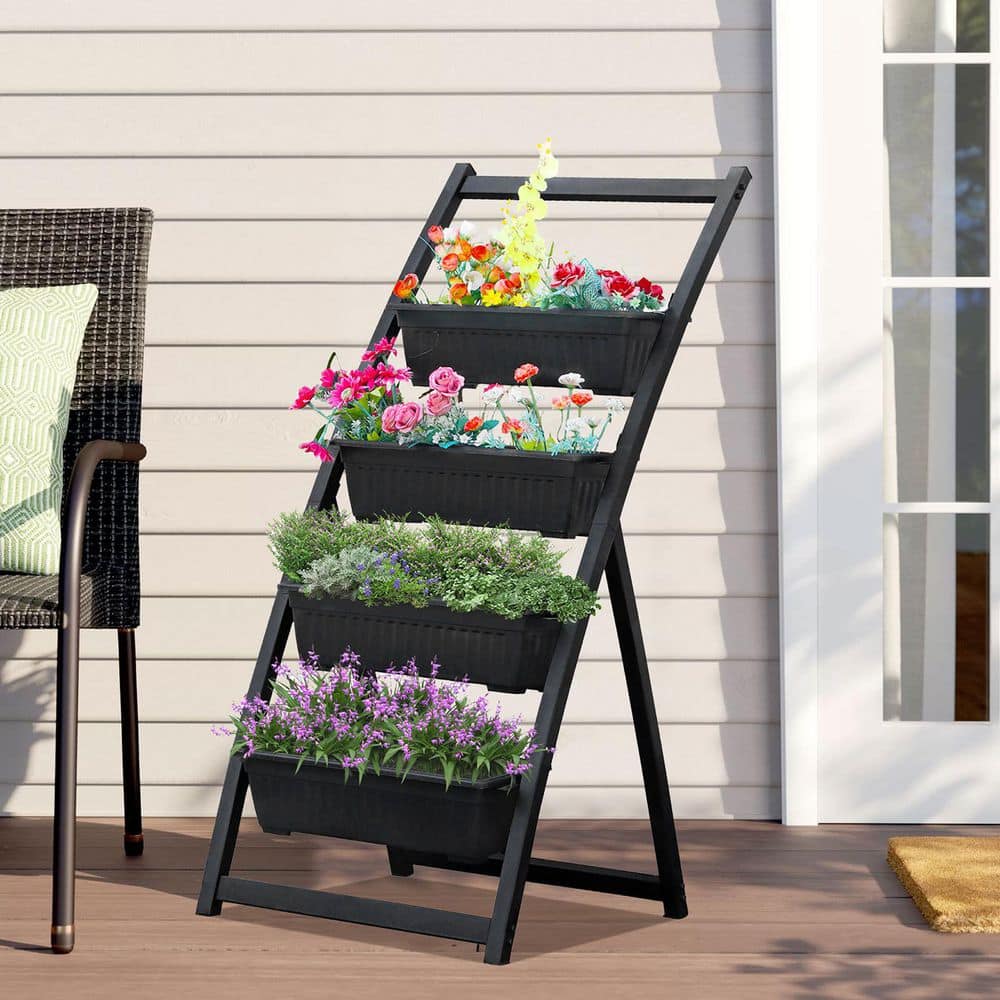 Tunearary 4-Tier Elevated Raised Garden Beds with Self Watering Planters for Growing Greenery and Vegetables W1100wm64682