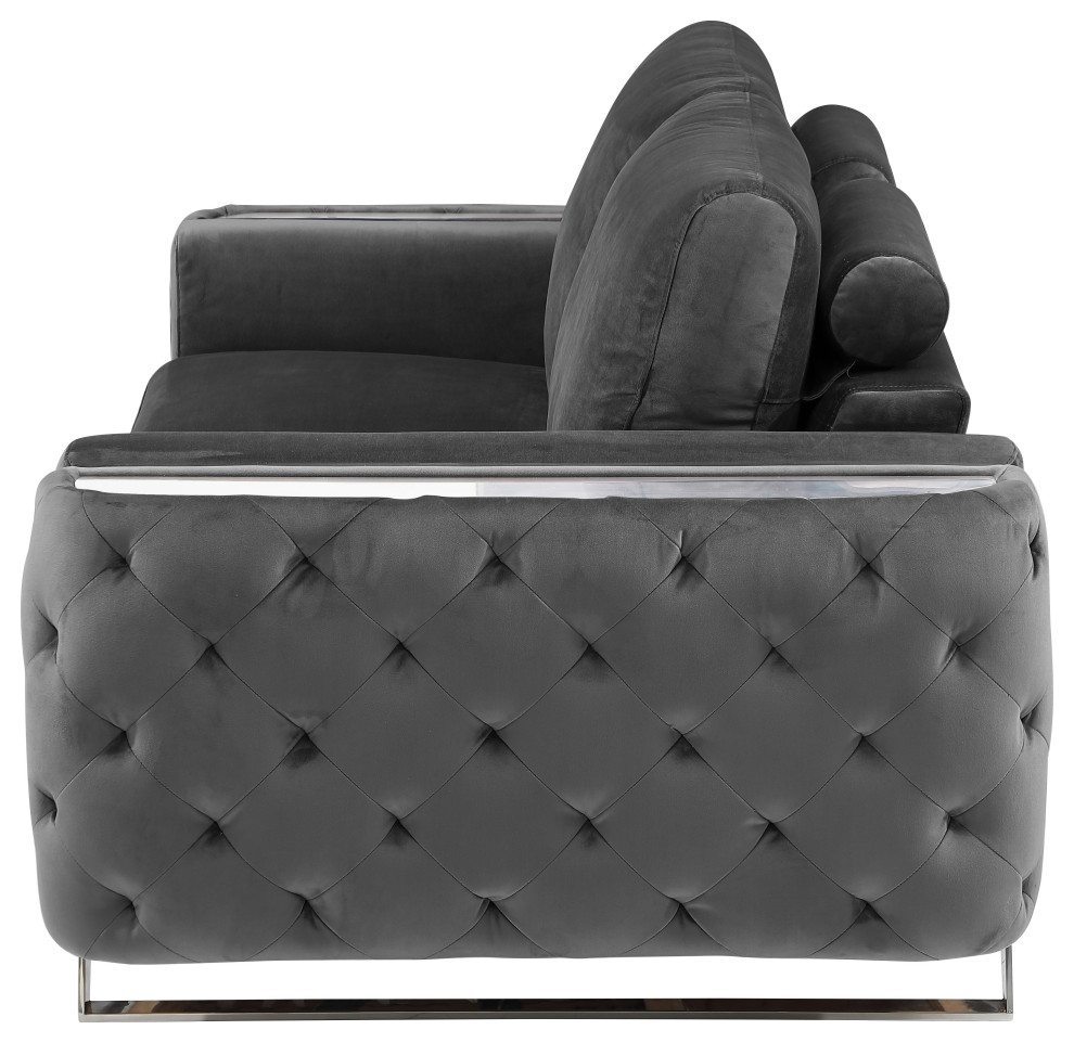 Lorenzo Velvet Loveseat   Contemporary   Loveseats   by Luxuriant Furniture  Houzz