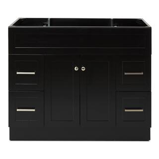 ARIEL Hamlet 42 in. W x 21.5 in. D x 33.5 in. H Bath Vanity Cabinet Only in Black F043S-BC-BLK