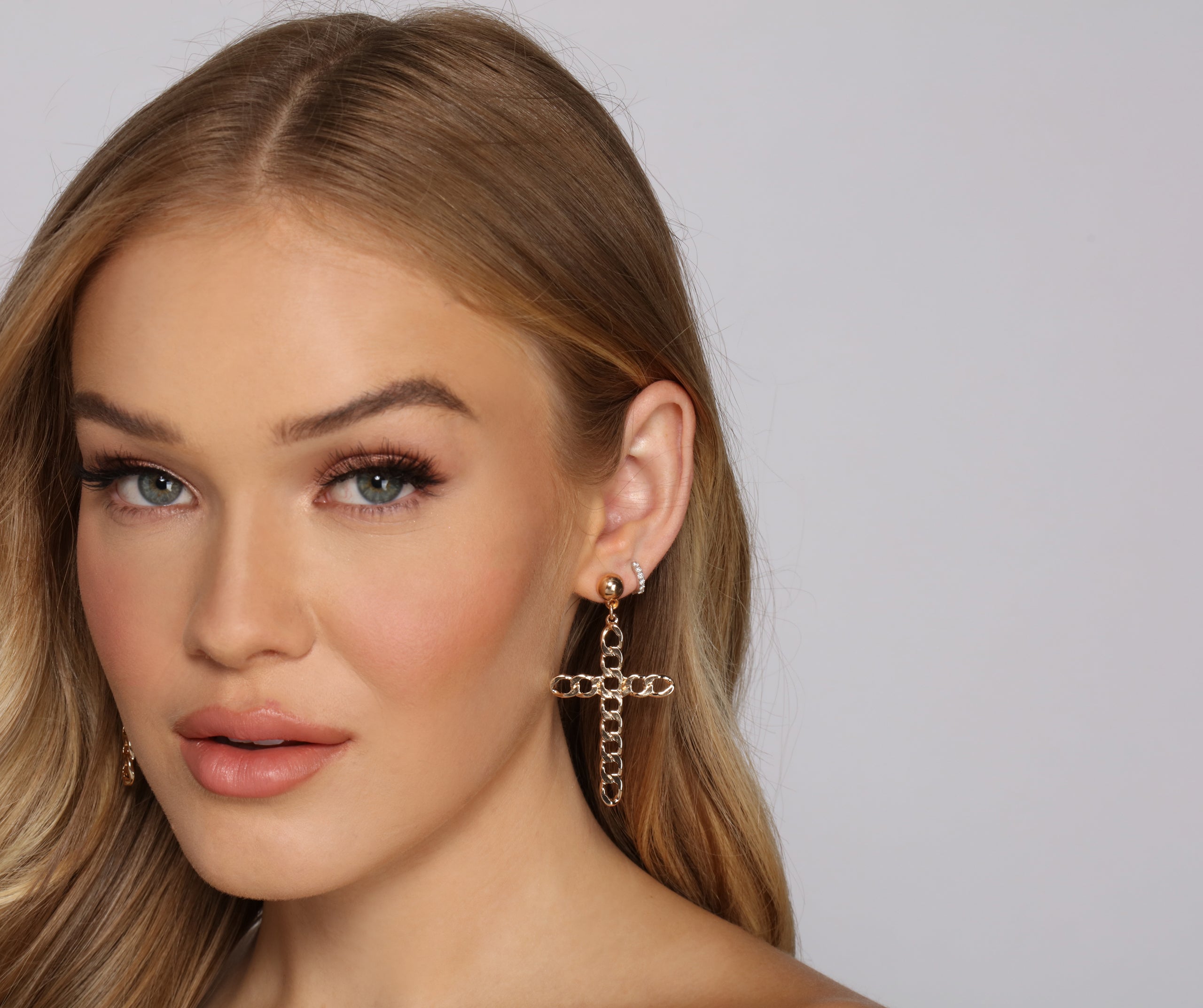 Trendy Glam Cross Earrings