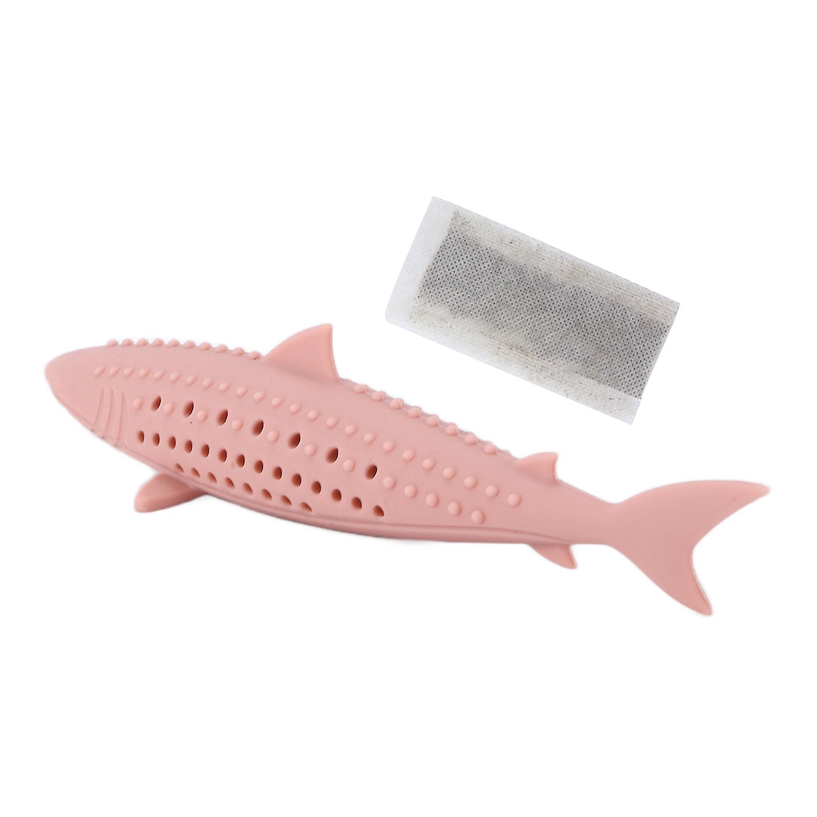 Cat Silicone Fish Toy Pet Cat Catnip Molar Teeth Cleaning Simulation Fish Shape Training Interactive Toy