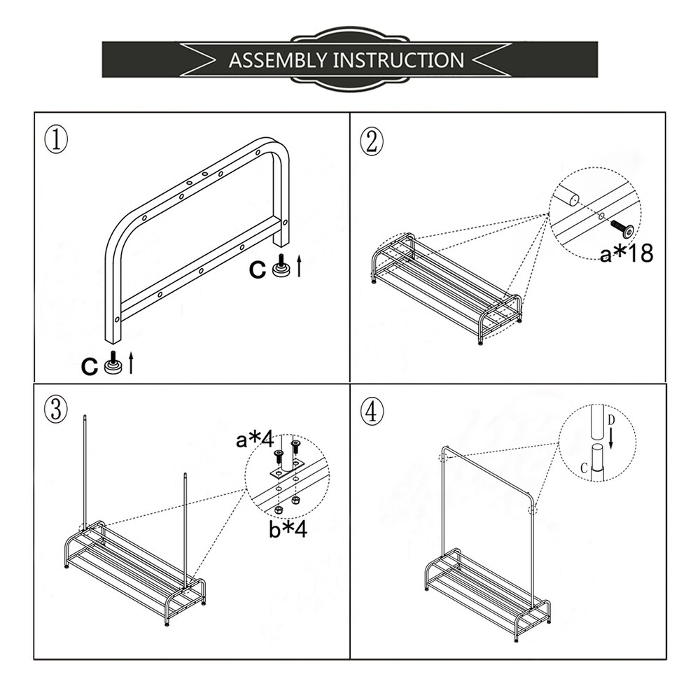 Siavonce Clothing Garment Rack with Shelves