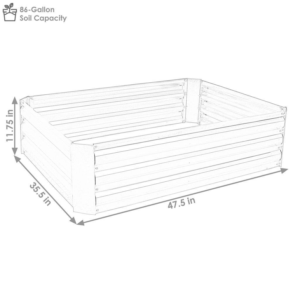 Sunnydaze Decor 47 in. Rectangle Dark Gray Galvanized Steel Raised Garden Bed HB-420