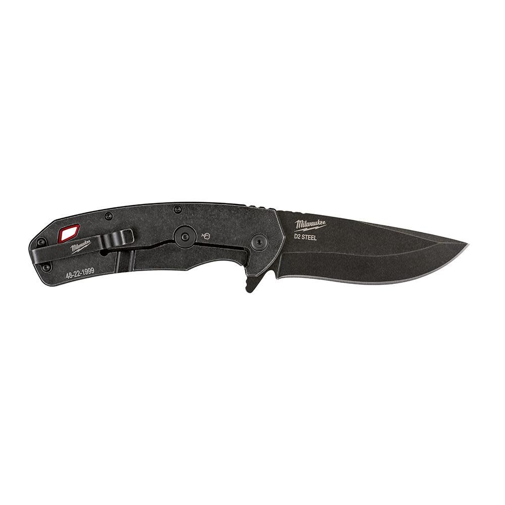 Milwaukee 3.5 in. HARDLINE Smooth Recurve Drop Point Blade Pocket Knife 48-22-1999 from Milwaukee