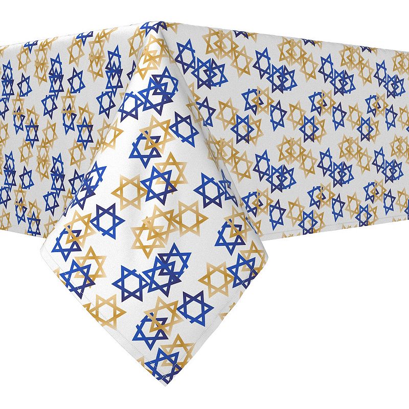 Rectangular Tablecloth， 100% Polyester， 60x104， Star of David Décor