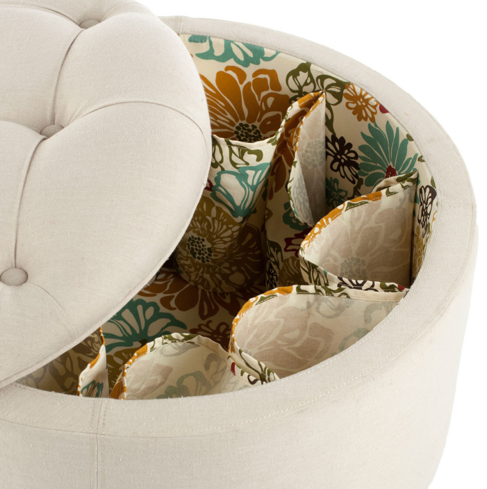 Niska Shoe Ottoman Off White/ Multi   Modern   Footstools And Ottomans   by Virgil Stanis Design  Houzz