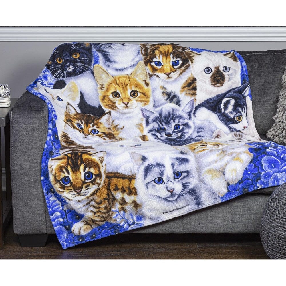 Kitten Collage Super Soft Plush Fleece Throw Blanket by Jenny Newland