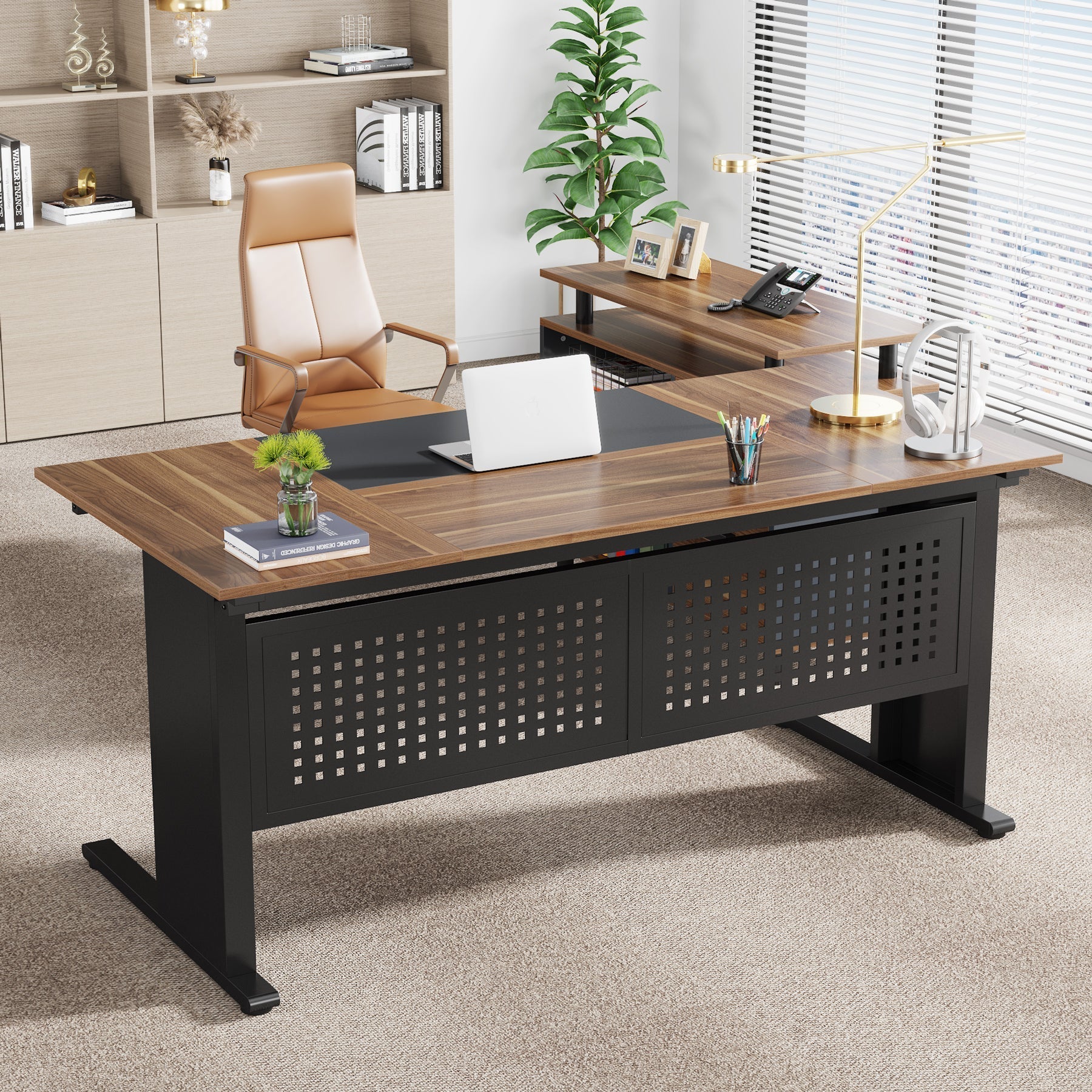 Industrial L-Shaped Desk, 63