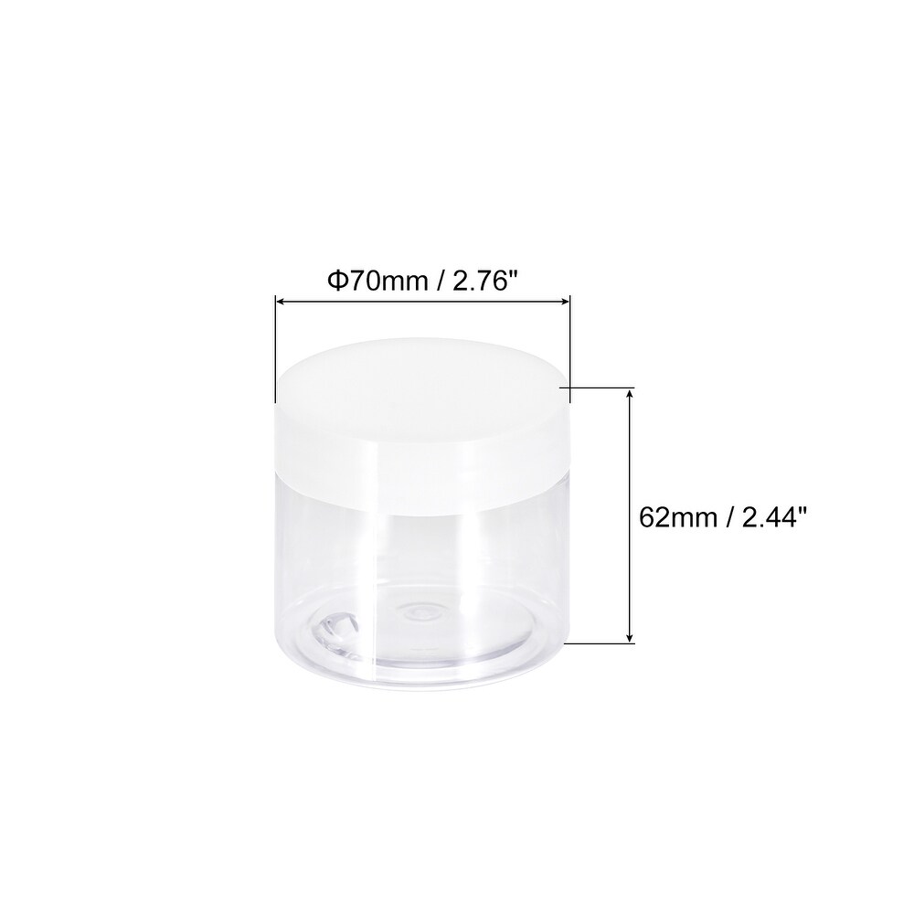 8Pcs 150ml Clear Plastic Jars with White Lid Food Storage Containers for Kitchen