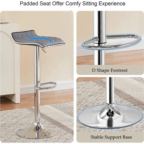 Javlergo Set of 4 Adjustable Swivel Bar Stools Counter Height Bar Chair with Footrest， Dark Gray