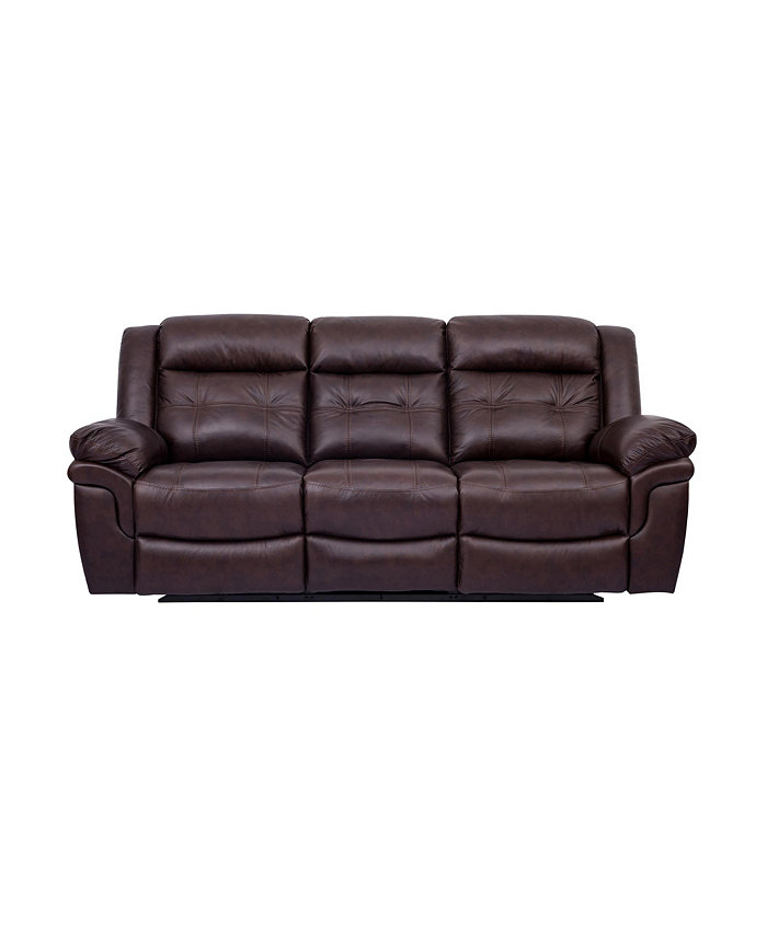 Armen Living Marcel 91 Leather in Manual Reclining Sofa