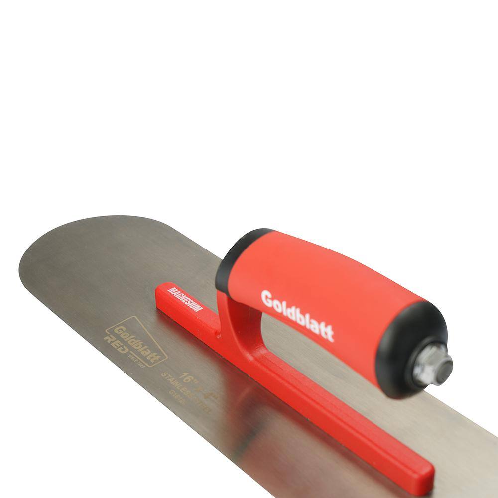 Goldblatt RED SINCE 1885 16 in. x 4 in. Pro Steel Pool Trowel G16120