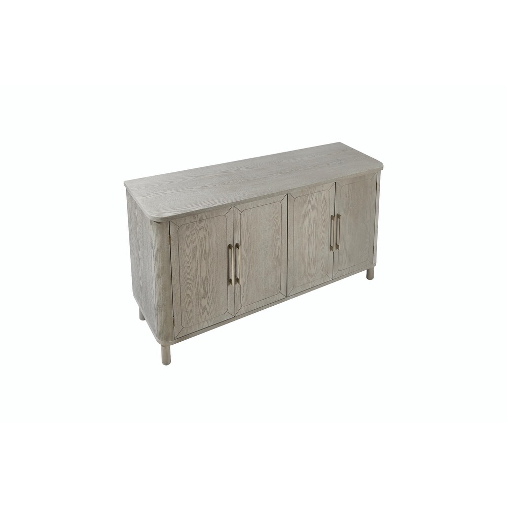 Curved Countertop Storage Cabinet with Four Doors