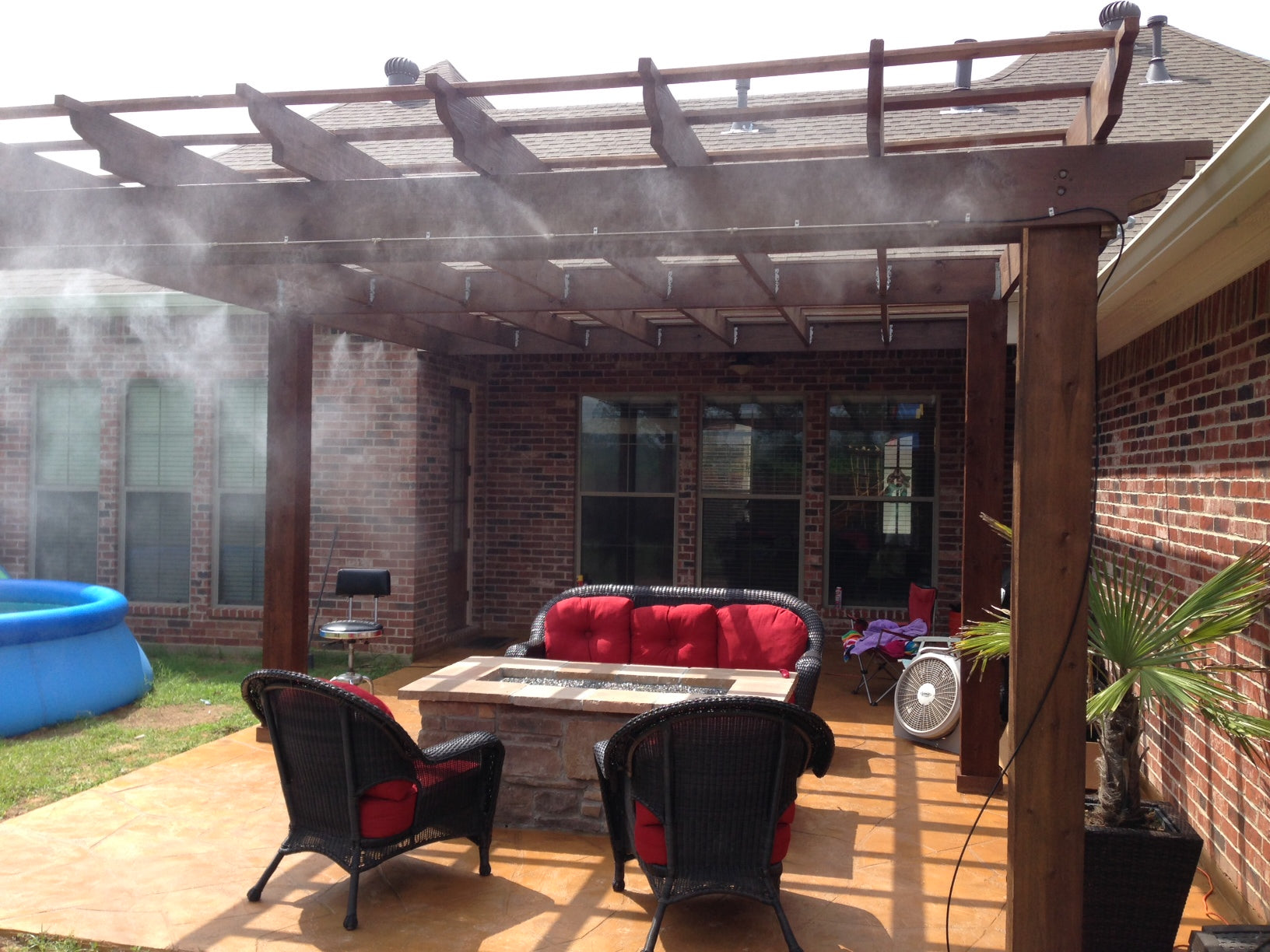 Patio Misting System- With Made in USA Pump -Metal Fittings - DIY Installation - 200 PSI Misting Pump - Mistcooling System