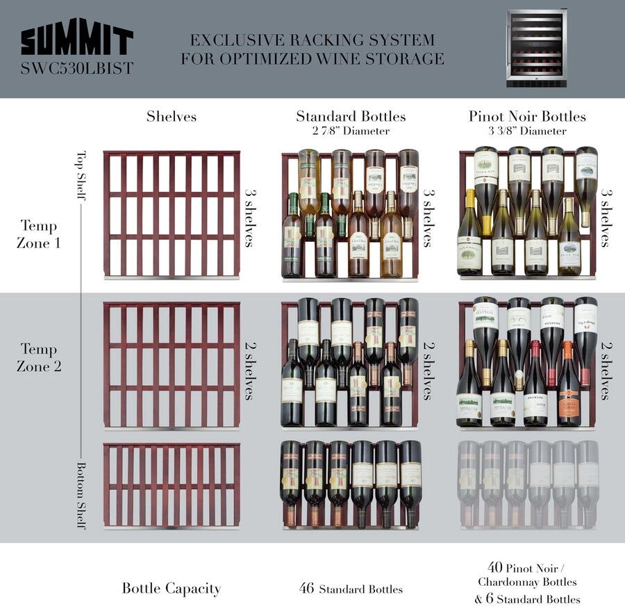 Summit SWC530BLBIST 24 Inch Stainless Steel Wine Cooler