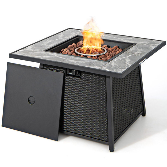 Costway 80127659 35 Inch Propane Gas Fire Pit Tabl...