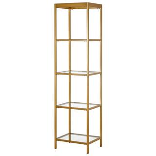 MeyerCross Alexis 70 in. Brass 4-Shelf Standard Bookcase BK0817