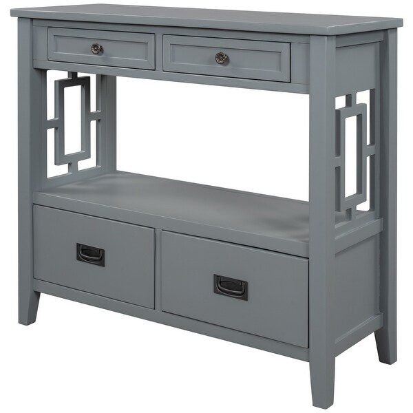 Modern Console Table Side Table with 4 Drawers and 1 Shelf