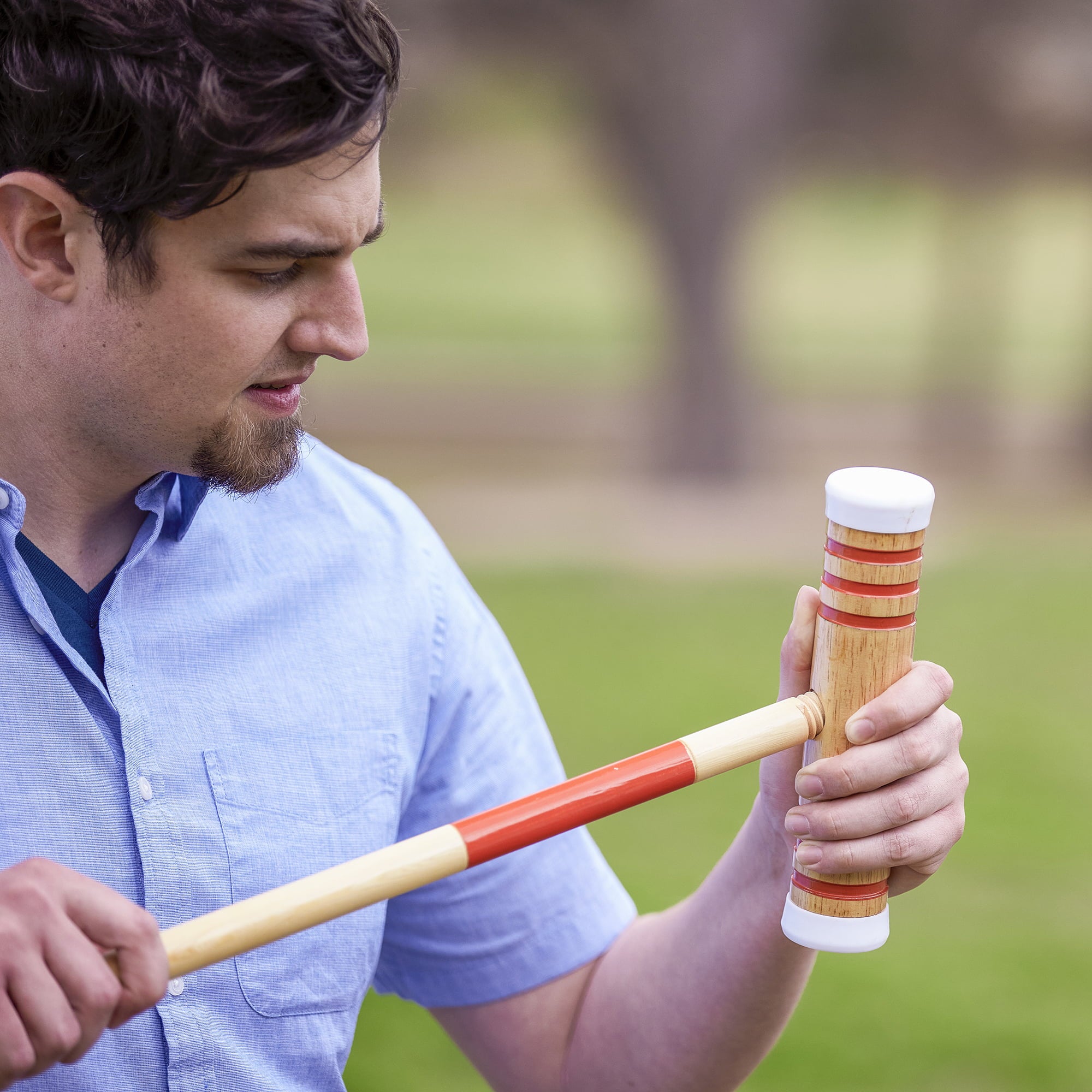 YardGames Premium Outdoor Lawn Croquet Game Set with 6 Wood Mallets