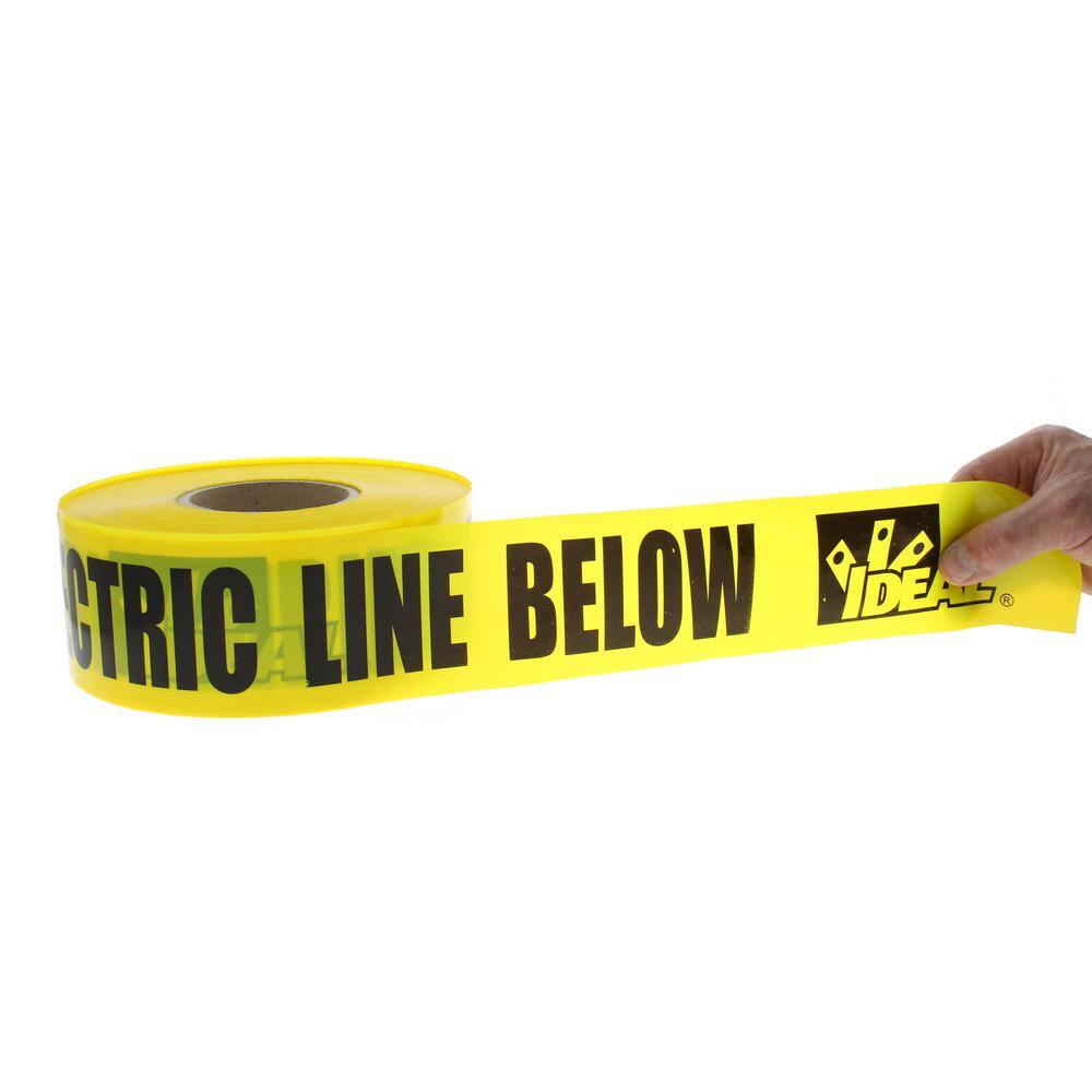 IDEAL 3 in. x 1000 ft. Buried Electrical Line Caution Tape Yellow (1 Roll) 42-102