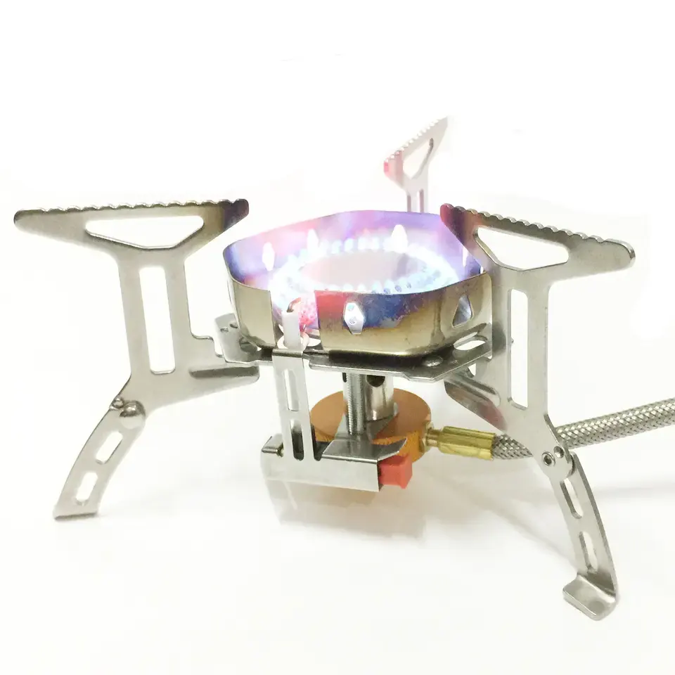 Ultralight Camping Stove Portable Mini Outdoor Folding Camping Kitchen Gas Stove Windproof Furnace Burner Backpacking Hiking