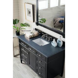 James Martin Vanities Brittany 46.8 in. W x 23 in. D x 32.8 in. H Single Bath Vanity Cabinet Without Top in Black Onyx 650-V48-BKO