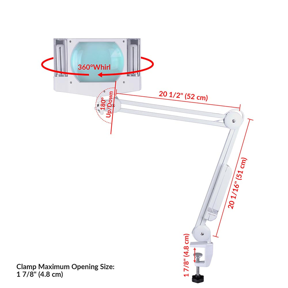 Yescom Magnifying Desk Lamp w/ Clamp 5x Square Tabletop