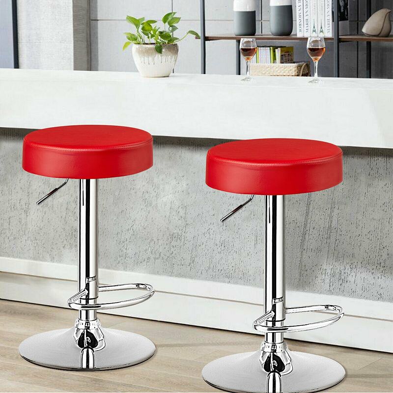 Round Bar Stool Adjustable Swivel Pub Chair