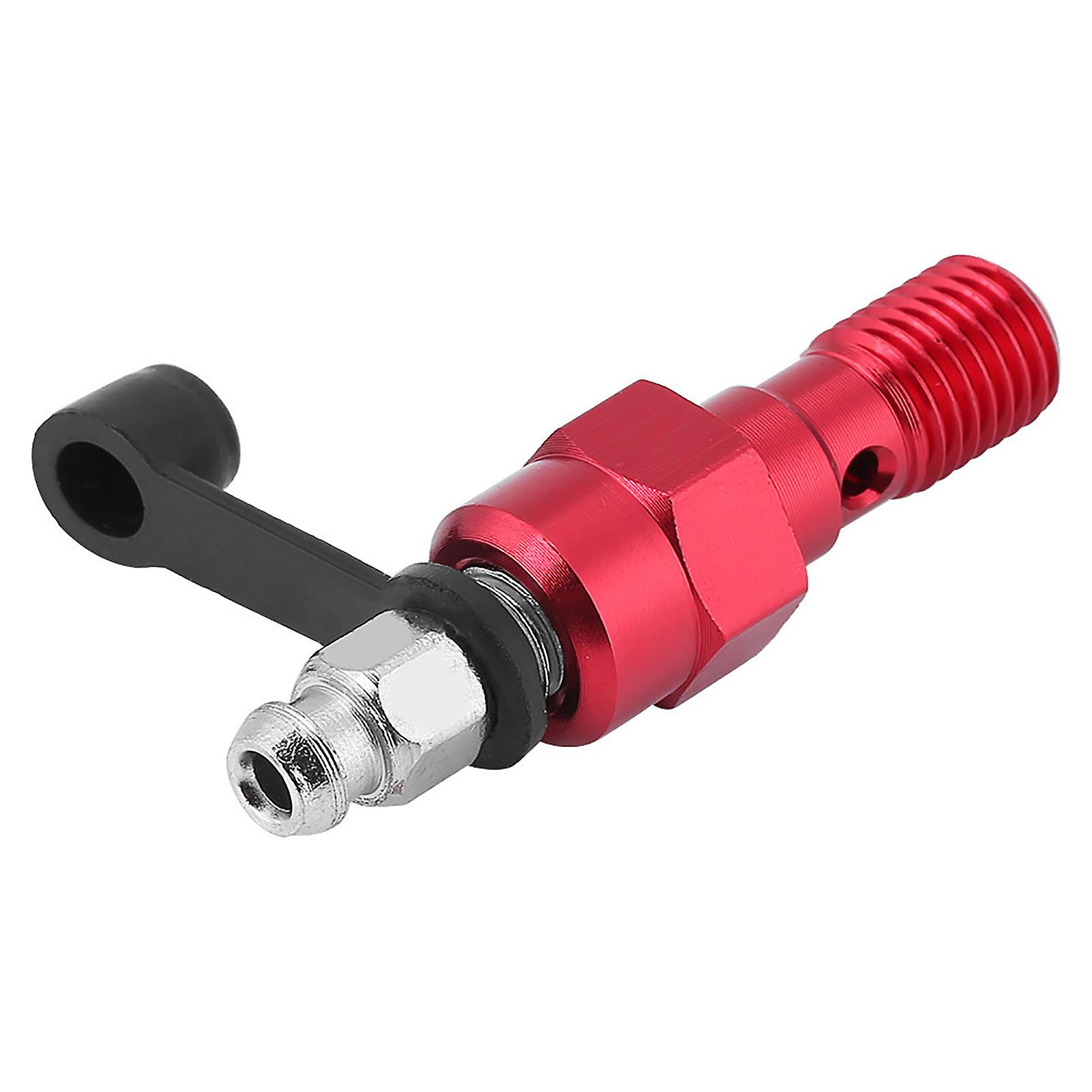 M10x1.25mm Motorcycle Brake Master Cylinder Caliper Bleed Screw Nipple Banjo Bolt   Dust Cap Red