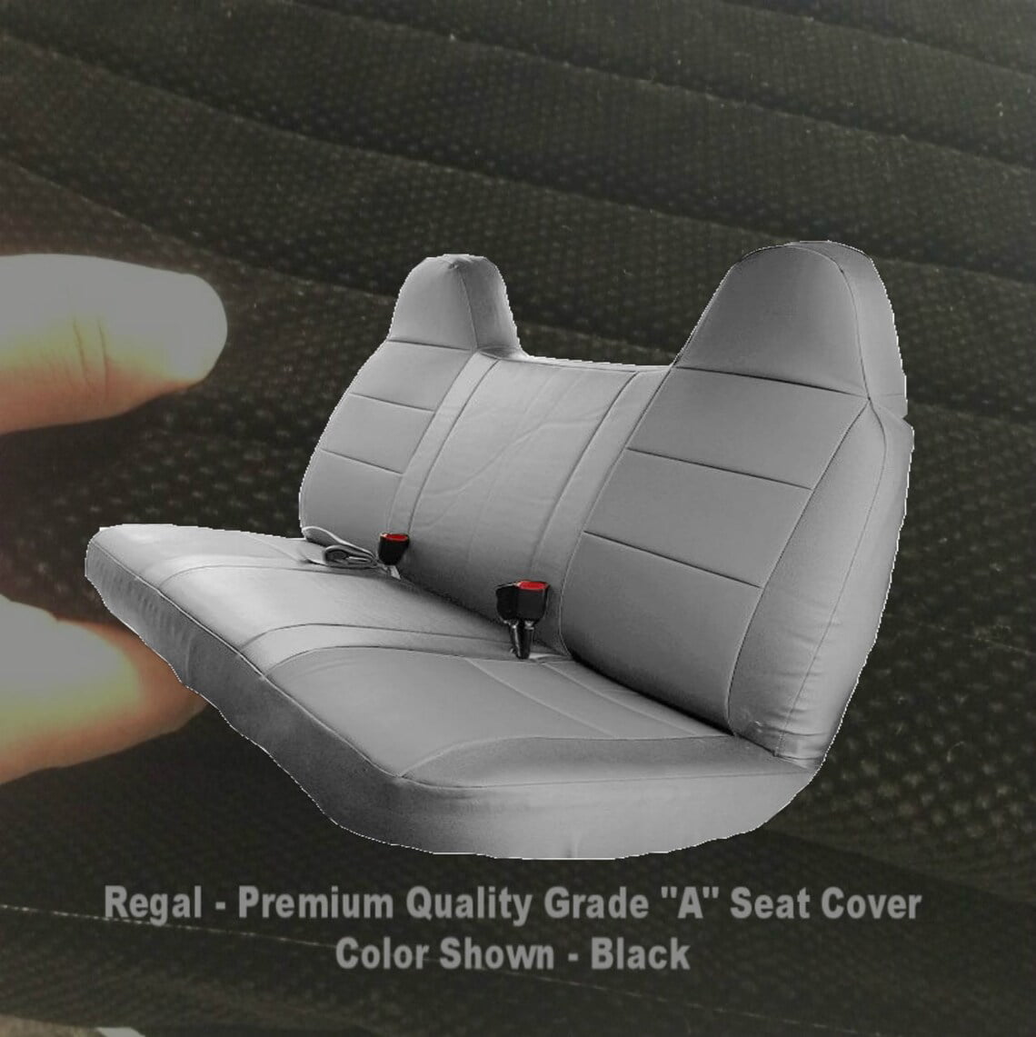 Custom Fit Front Bench Seat Cover for Ford F150 / F250 / F350 / F450 / F550 (1992-2010) - Durable Black Truck Seat Cover