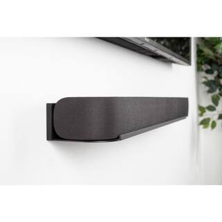 SIMPLE MOUNT 6.125 in. D x 34 in. Black Reversible No Stud Sound Bar Shelf LSBS-34K