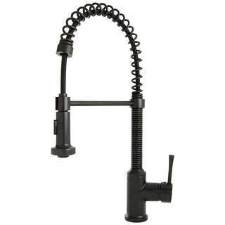 Fontaine by Italia Residential Spring Coil Pull Down Kitchen Faucet with Flat Spray Head in Oil Rubbed Bronze N96565F-ORB