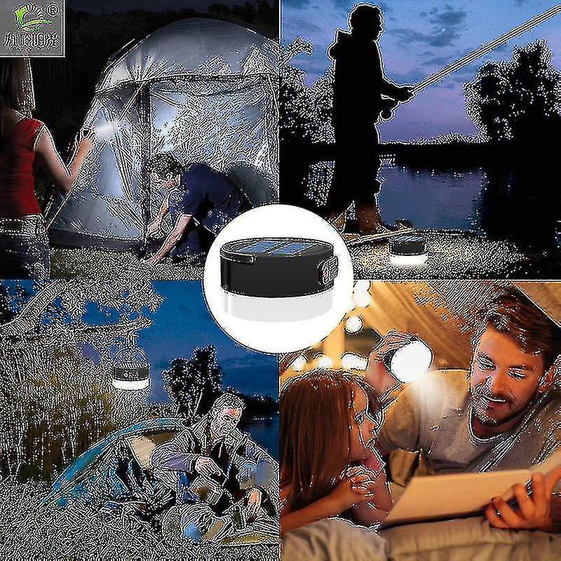 Camping Lights， Usb Solar Camping Lamp Flashlight Led Waterproof Round Tent Lantern Hiking Fishing Travel Outdoor