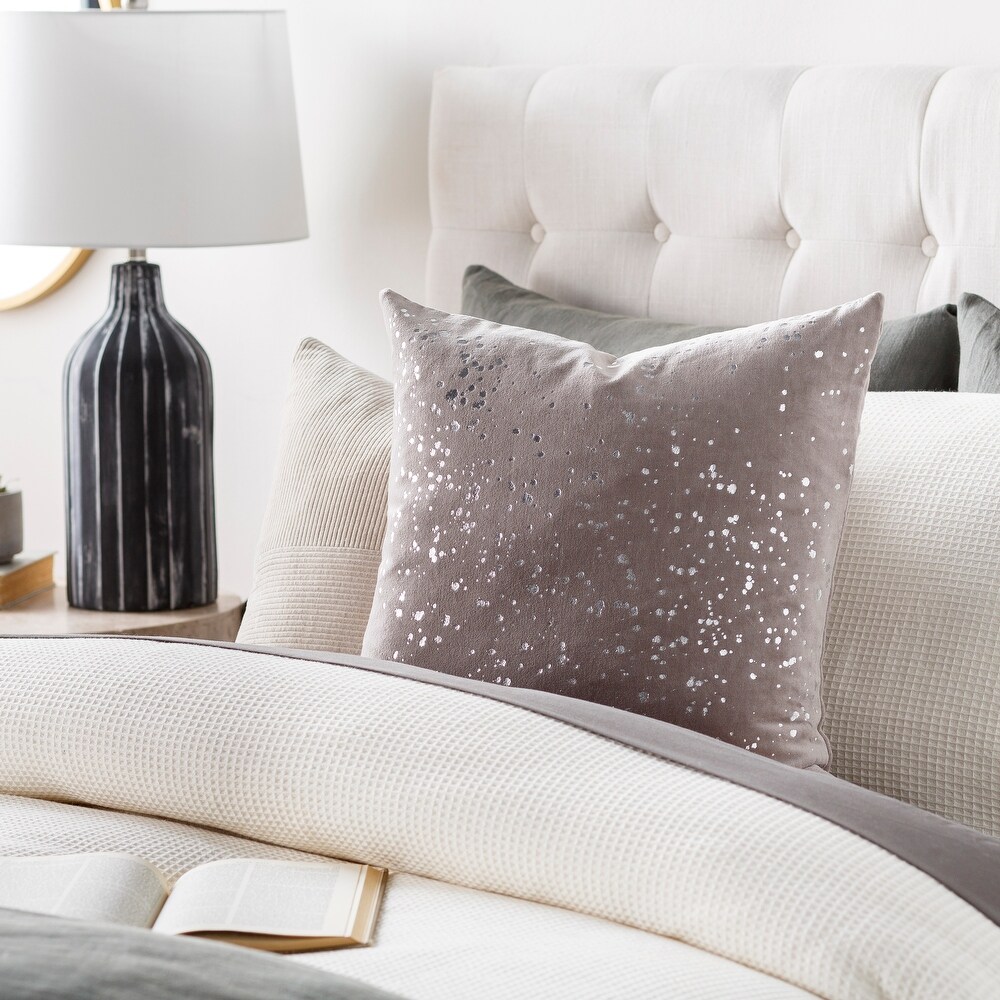 Alya Velvet Throw Pillow with Metallic Sparkles