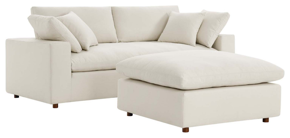 Commix Down Filled Overstuffed Sectional Sofa   Light Beige   Transitional   Sectional Sofas   by First of a Kind USA Inc  Houzz