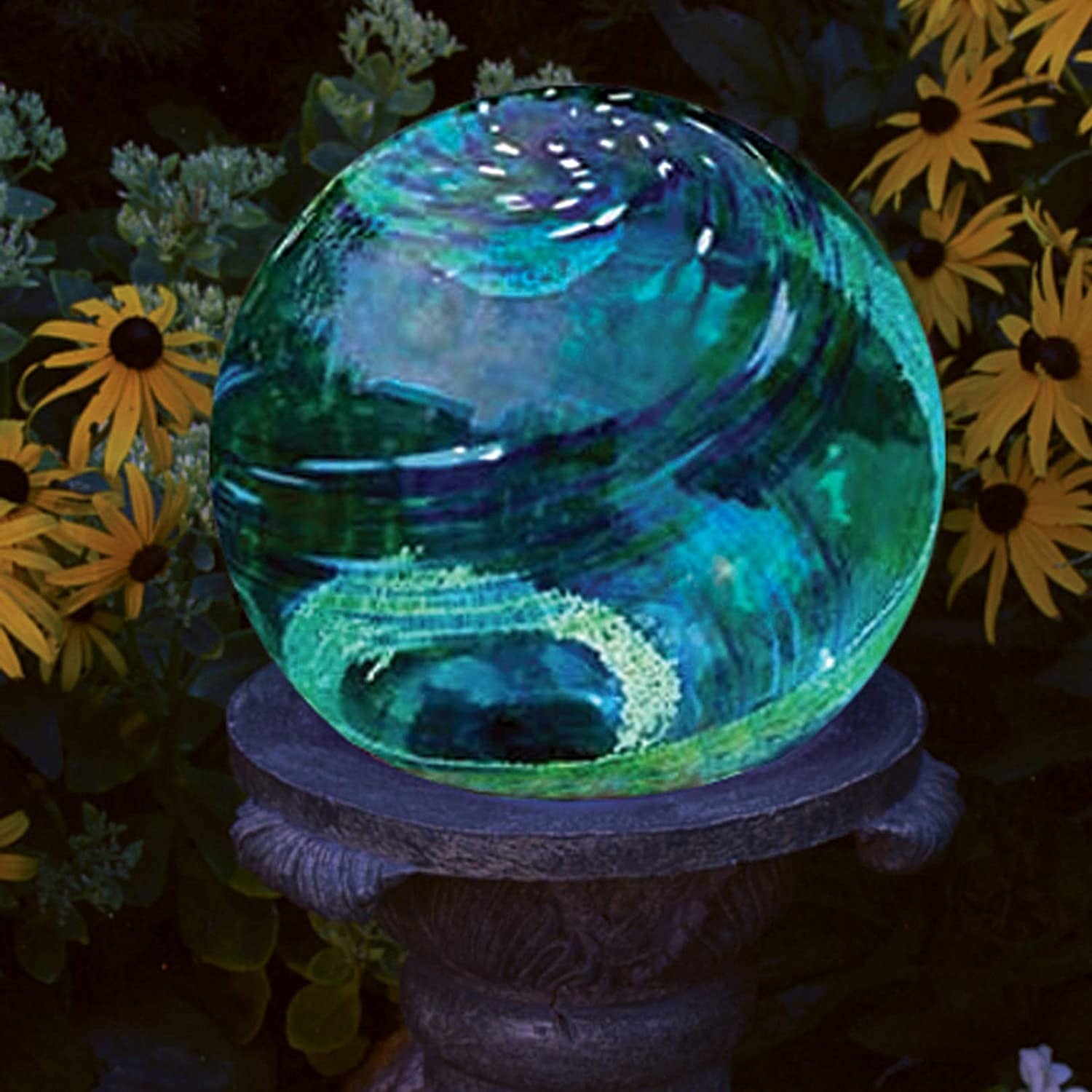 Echo Valley Gazing Globe Illuminarie， Ocean Mist， 10 Inch