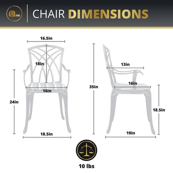 Kinger Home Ekta 24Inch Patio Bistro Sets 3 Piece Cast Aluminum