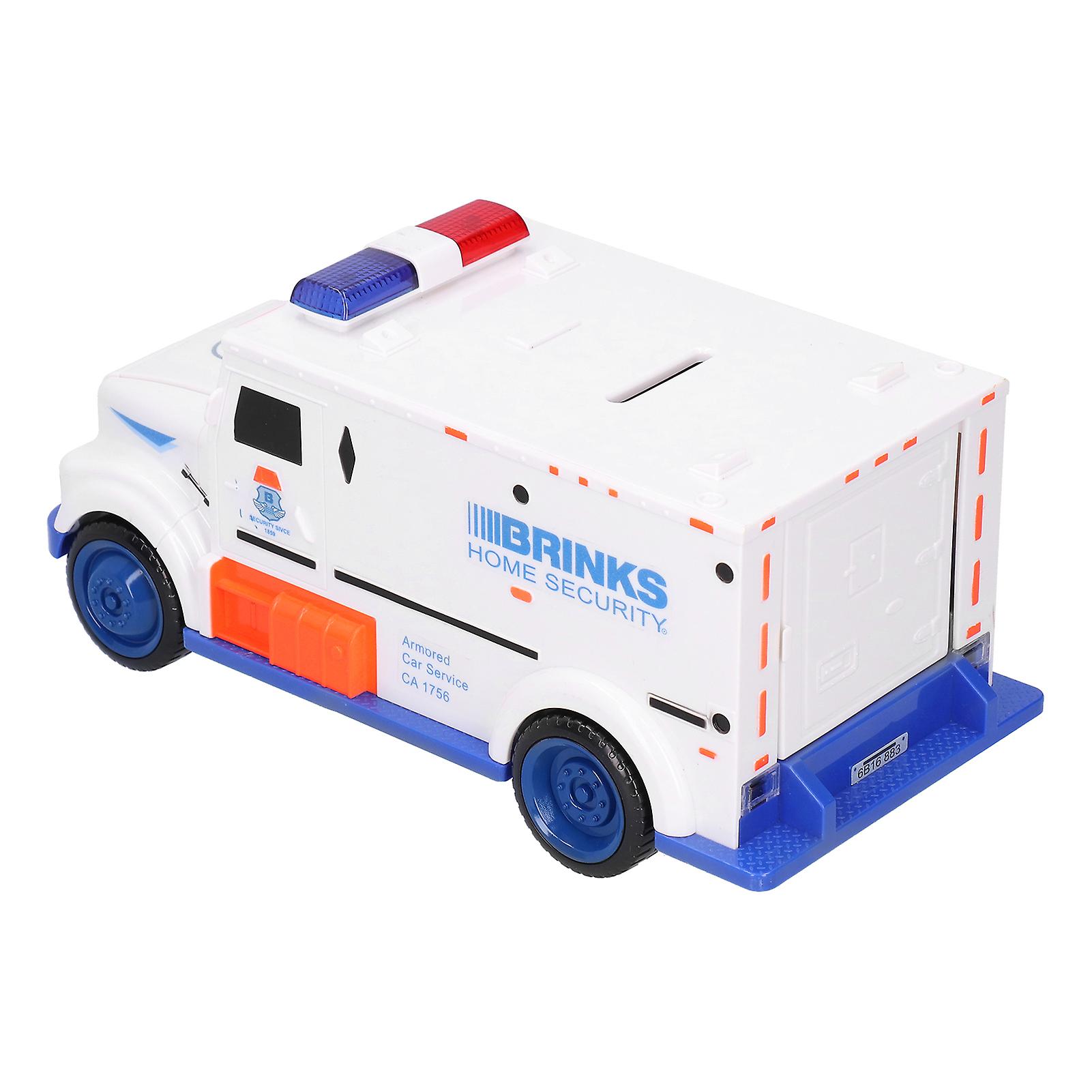 Password Fingerprint Money Box Cash Truck Shape Electronic Children Coins Saving Boxwhite