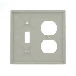 Leviton Gray 2-Gang 1-Toggle1-Duplex Wall Plate (1-Pack) 80705-GY