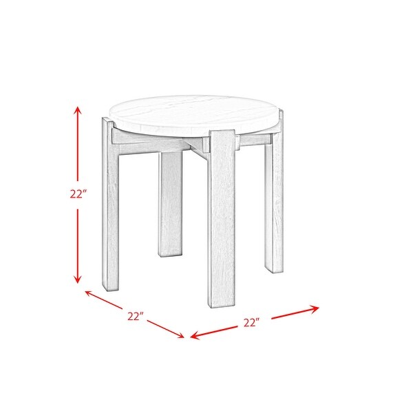 Picket House Furnishings Rysa Round End Table in Grey